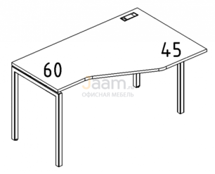 Мебель для персонала Стол эргономичный правый "Техно" на металлокаркасе DUE Б2 052 БП