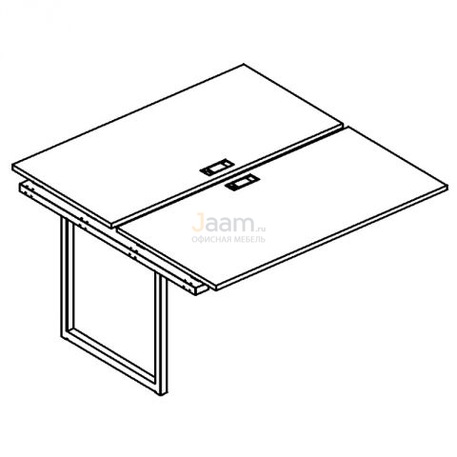 Мебель для персонала Секция стола рабочей станции на металлокаркасе QUATTRO Б4 175-1 БП