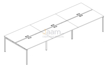 Мебель для персонала Рабочая станция на металлокаркасе DUE Б2 176-3 БП