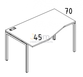 Мебель для персонала Стол эргономичный левый "Техно" на металлокаркасе DUE Б2 061 БП