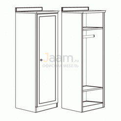 Мебель для гостиниц Гардроб с воротником левый R6702V