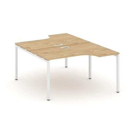 Рабочая станция эргономичная SN-4P.DRPA-022 (1580х1632/1992х750) (Тиквуд Светлый/Металл Белый)