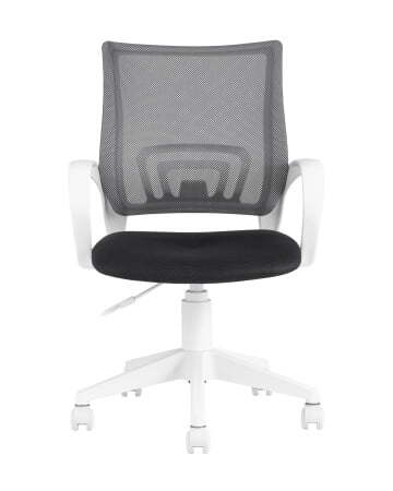 Кресло офисное TopChairs ST-BASIC-W серый крестовина пластик белый (Компьютерное кресло ST-BASIC-W серый)