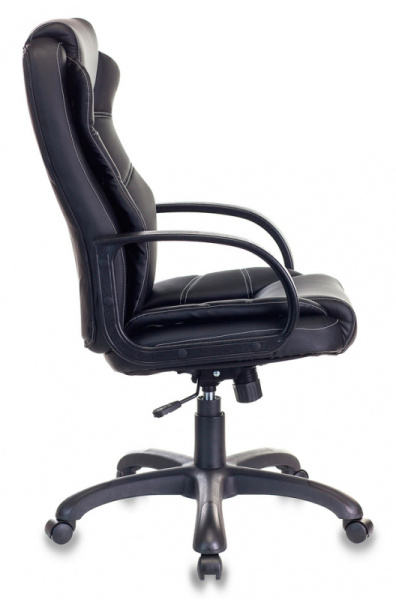 Кресло руководителя CH-839 черный Leather Black эко.кожа крестов. пластик