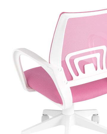Кресло офисное TopChairs ST-BASIC-W розовый крестовина пластик белый (Компьютерное кресло ST-BASIC-W розовый)
