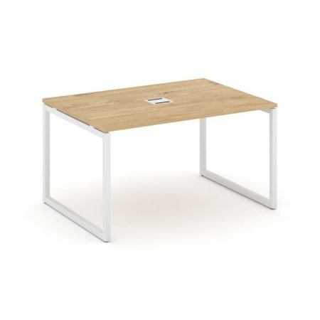 Стол переговорный SN-4O.SPRG-003 (1380х980х750) (Тиквуд Светлый/Металл Белый)