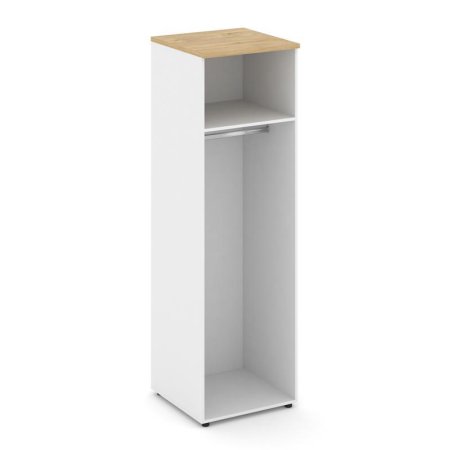 Гардероб узкий глубокий SN.GB-002 (600х600х1982) (Белый/Тиквуд Светлый)