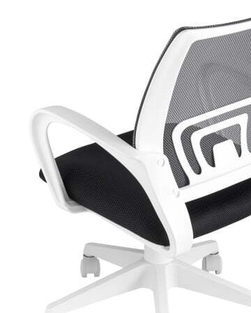 Кресло офисное TopChairs ST-BASIC-W серый крестовина пластик белый (Компьютерное кресло ST-BASIC-W серый)