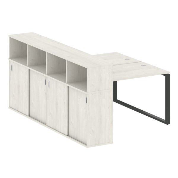 Рабочая станция с шкафом-купе на О-образном м/к Metal System Style БО.РС-СШК-4.2 Т 1610x2332x1098 (Дуб наварра/Антрацит металл)