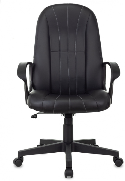 Кресло руководителя T-898 черный Leather Black эко.кожа крестов. пластик