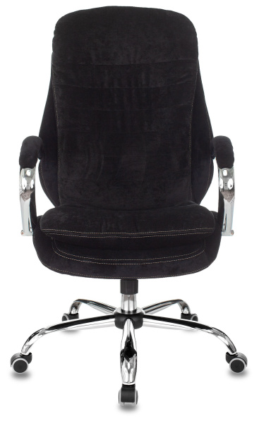 Кресло руководителя T-9950SL Fabric черный Light-20 крестов. металл хром