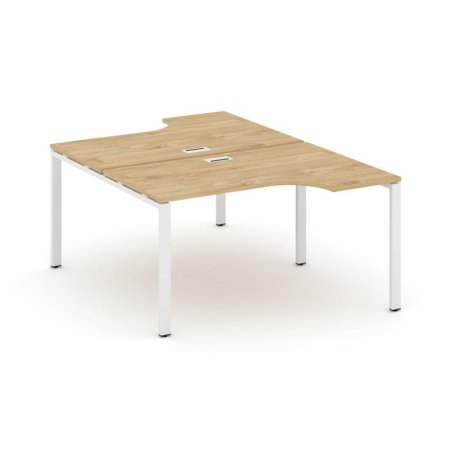 Рабочая станция эргономичная SN-6P.DRPA-022 (1580х1632/1992х750) (Тиквуд Светлый/Металл Белый)