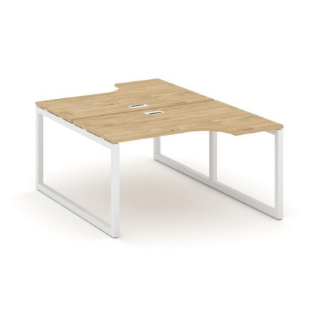 Рабочая станция эргономичная SN-5O.DRPA-012 (1580х1432/1992х750) (Тиквуд Светлый/Металл Белый)