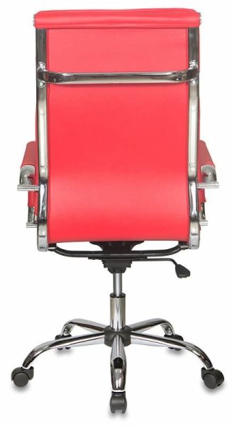 Кресло руководителя CH-993 красный эко.кожа крестов. металл хром