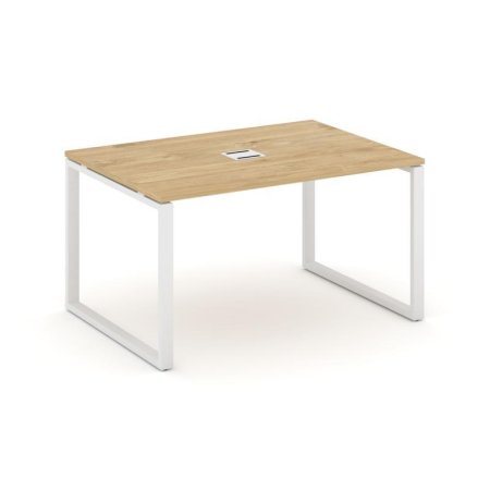 Стол переговорный SN-6O.SPRG-002 (1180х980х750) (Тиквуд Светлый/Металл Белый)