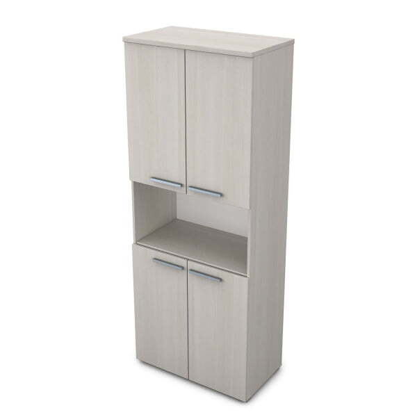 9Ш.005.6 Шкаф высокий с нишей (800x450x2045) (Ivory)