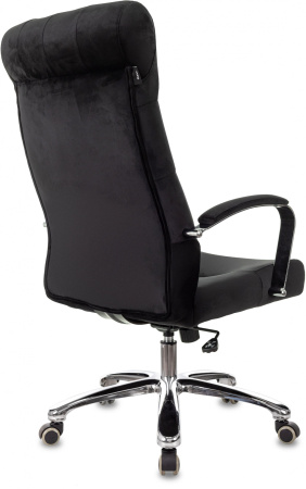 Кресло руководителя T-9928SL Fabric черный Italia Black крестов. металл хром (Черный)