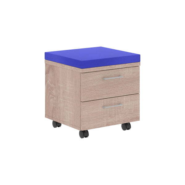 Тумба мобильная подушка синяя Xten XMC-2D + XMC-2D-3 465x450x504 (Дуб Сонома)