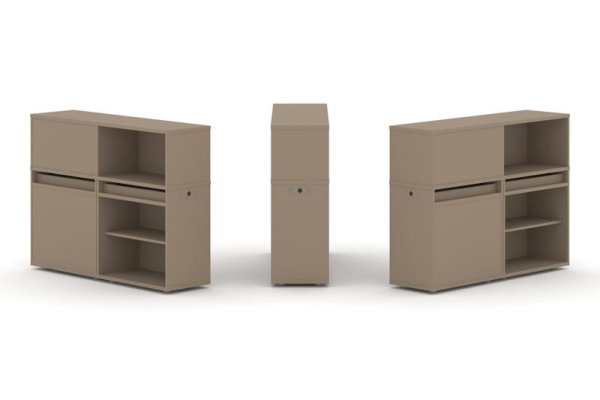 Тумба двойная + низкая надставка ES.NB.2N-11 (1500х410х1135) (Латте)