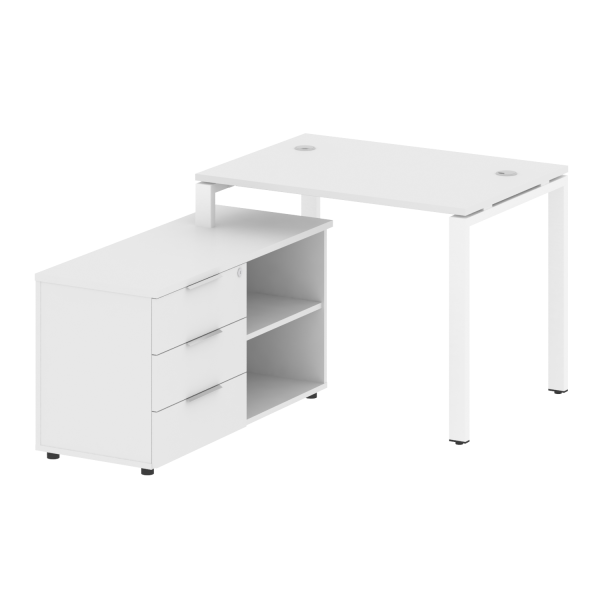 Рабочая станция с опорной тумбой левая Metal System Style БП.РС-СТС-2.1 Л 1100x1520x750