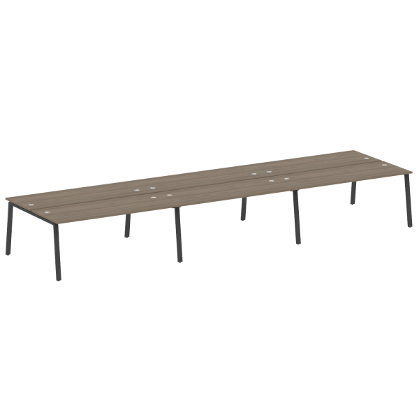 Рабочая станция на 6 рабочих места на А-образном м/к Metal System Style БА.СМ-6.5 5400x1475x750 (Вяз/Антрацит металл)