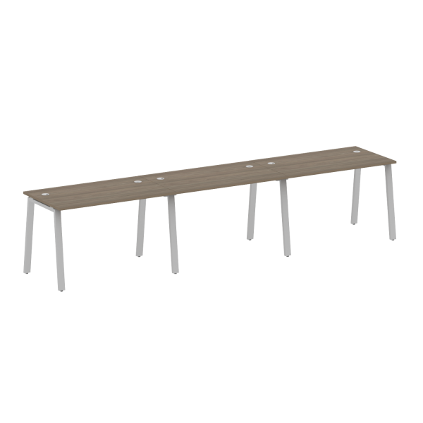 Рабочая станция на 3 рабочих места на А-образном м/к Metal System Style БА.СМ-3.2 3600x720x750 (Вяз/Серый металл)