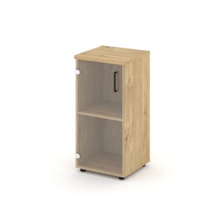 Шкаф низкий узкий SN.STU.E-302(L) (400х400х833) (Тиквуд Светлый/Прозрачный)