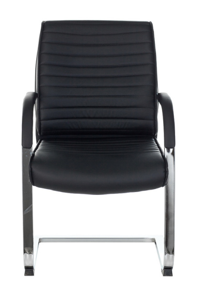 Кресло T-8010N-LOW-V черный Leather Black эко.кожа низк.спин. полозья металл хром