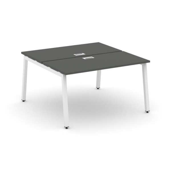 Рабочая станция 2-х сторонняя SN-5A.DRS-014 (1580х1432х750) (Антрацит/Металл Белый)